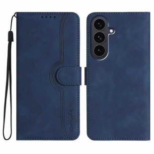 For Samsung Galaxy S25 FE 5G Heart Pattern Skin Feel Leather Phone Case(Royal Blue)