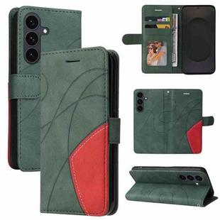 For Samsung Galaxy S25 FE 5G Dual-color Splicing Flip Leather Phone Case(Green)