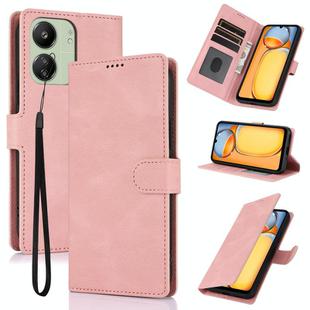 For Xiaomi Poco C65 Global Fantasy Skin-feel Calfskin Texture Leather Phone Case(Pink)