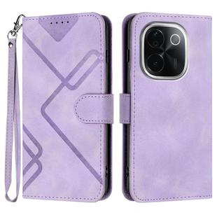 For vivo iQOO Z9s Pro / T3 Pro 5G India Line Pattern Skin Feel Leather Phone Case(Light Purple)