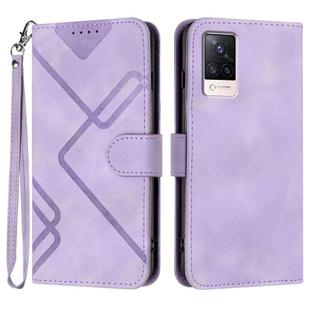 For vivo S9 Line Pattern Skin Feel Leather Phone Case(Light Purple)