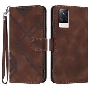 For vivo S9 Line Pattern Skin Feel Leather Phone Case(Coffee)