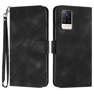 For vivo S9 Line Pattern Skin Feel Leather Phone Case(Black)