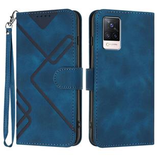 For vivo S9 Line Pattern Skin Feel Leather Phone Case(Royal Blue)