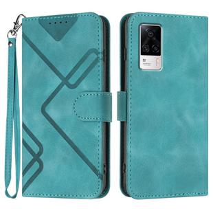 For vivo S9e Line Pattern Skin Feel Leather Phone Case(Light Blue)