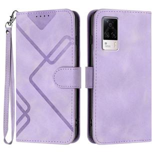 For vivo S9e Line Pattern Skin Feel Leather Phone Case(Light Purple)