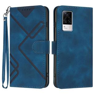 For vivo S9e Line Pattern Skin Feel Leather Phone Case(Royal Blue)