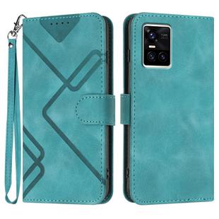 For vivo S10 / S10 Pro Line Pattern Skin Feel Leather Phone Case(Light Blue)