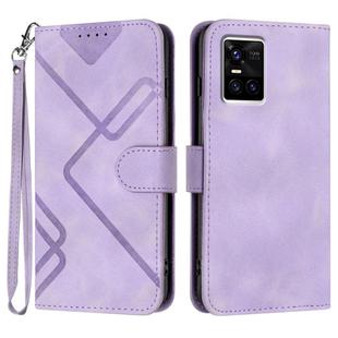 For vivo S10 / S10 Pro Line Pattern Skin Feel Leather Phone Case(Light Purple)
