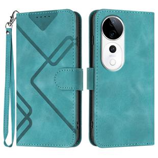 For vivo S19 Pro Line Pattern Skin Feel Leather Phone Case(Light Blue)