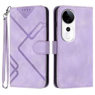 For vivo S19 Pro Line Pattern Skin Feel Leather Phone Case(Light Purple)