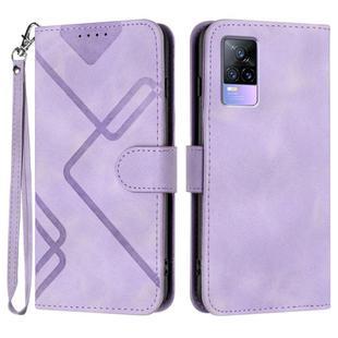 For vivo V21e 4G / Y73 2021 Line Pattern Skin Feel Leather Phone Case(Light Purple)