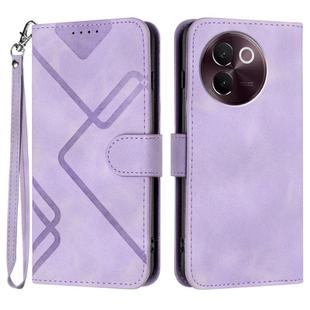 For vivo V30e Line Pattern Skin Feel Leather Phone Case(Light Purple)