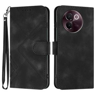 For vivo V30e Line Pattern Skin Feel Leather Phone Case(Black)