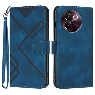 For vivo V30e Line Pattern Skin Feel Leather Phone Case(Royal Blue)