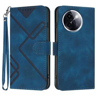 For vivo Y200i Line Pattern Skin Feel Leather Phone Case(Royal Blue)