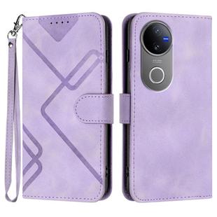 For vivo V50 Line Pattern Skin Feel Leather Phone Case(Light Purple)