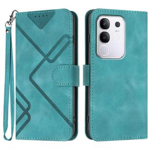For vivo Y29 4G Line Pattern Skin Feel Leather Phone Case(Light Blue)