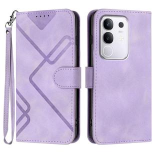 For vivo Y29 4G Line Pattern Skin Feel Leather Phone Case(Light Purple)