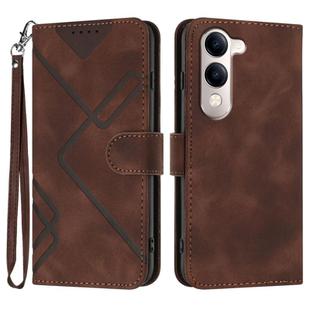 For vivo Y29s 5G / Y04 4G Global Line Pattern Skin Feel Leather Phone Case(Coffee)