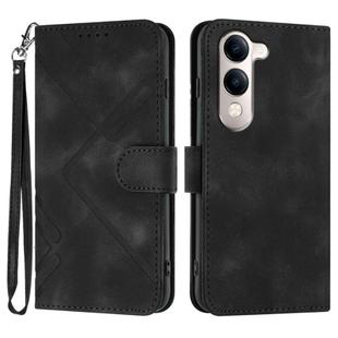 For vivo Y29s 5G / Y04 4G Global Line Pattern Skin Feel Leather Phone Case(Black)