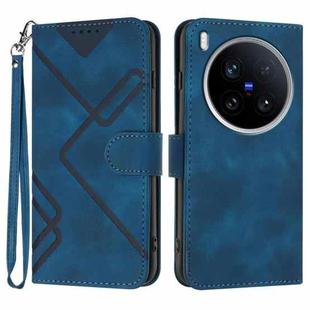 For vivo X200 Ultra Line Pattern Skin Feel Leather Phone Case(Royal Blue)
