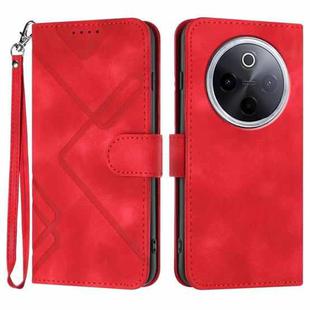 For vivo iQOO Z10 / T4 / Y300 Pro Line Pattern Skin Feel Leather Phone Case(Red)