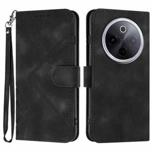 For vivo iQOO Z10 / T4 / Y300 Pro Line Pattern Skin Feel Leather Phone Case(Black)