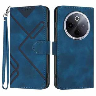 For vivo iQOO Z10 / T4 / Y300 Pro Line Pattern Skin Feel Leather Phone Case(Royal Blue)