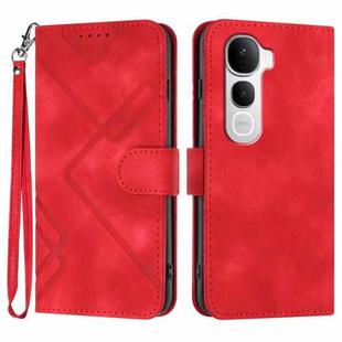 For vivo Y400 Pro 5G Line Pattern Skin Feel Leather Phone Case(Red)