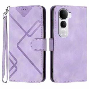 For vivo Y400 Pro 5G Line Pattern Skin Feel Leather Phone Case(Light Purple)