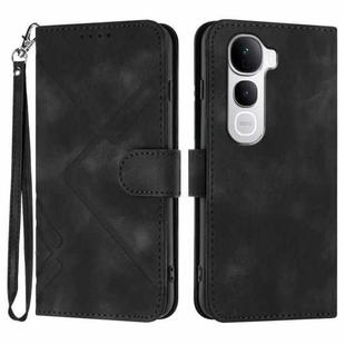 For vivo Y400 Pro 5G Line Pattern Skin Feel Leather Phone Case(Black)