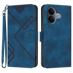 For vivo V60 Lite 5G Line Pattern Skin Feel Leather Phone Case(Royal Blue)