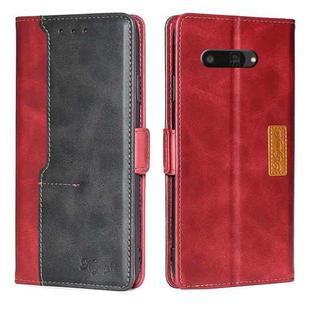 For Kyocera Digno SX4 5G Contrast Color Side Buckle Leather Phone Case(Red + Black)