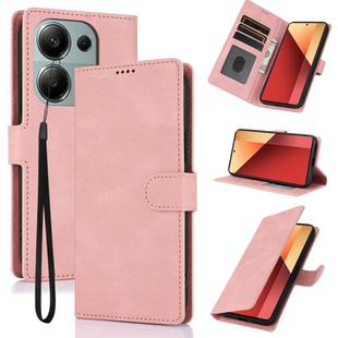 For Redmi Note 13 Pro 4G Global Fantasy Skin-feel Calfskin Texture Leather Phone Case(Pink)