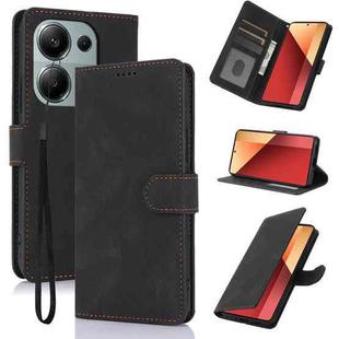 For Redmi Note 13 Pro 4G Global Fantasy Skin-feel Calfskin Texture Leather Phone Case(Black)