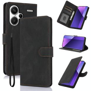 For Redmi Note 13 Pro+ 5G Fantasy Skin-feel Calfskin Texture Leather Phone Case(Black)