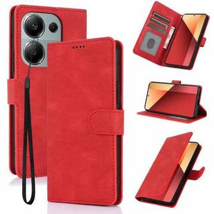 For Redmi Note 13 4G Global Fantasy Skin-feel Calfskin Texture Leather Phone Case(Red)