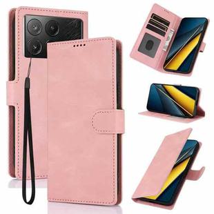 For Redmi K70E Fantasy Skin-feel Calfskin Texture Leather Phone Case(Pink)