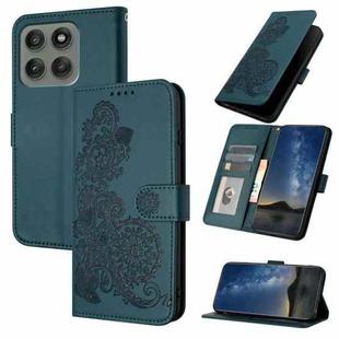 For Motorola Edge 60 Pro Datura Flower Embossed Flip Leather Phone Case(Dark Green)