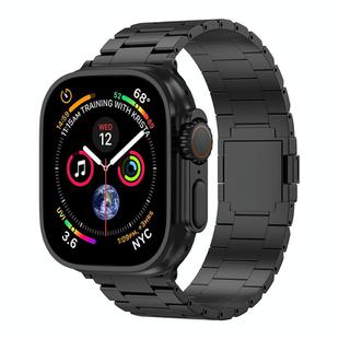 For Apple Watch 46mm / 49mm / 45mm / 44mm Tri-beads Magnetic Titanium Alloy Watch Band(Black)