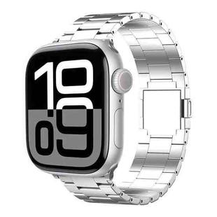 For Apple Watch 42mm / 41mm / 40mm / 38mm Tri-beads Magnetic Titanium Alloy Watch Band(Silver)