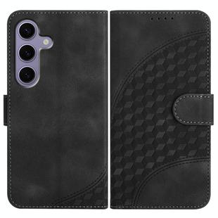 For Samsung Galaxy S25 5G YX0060 Elephant Head Embossed Phone Leather Case with Lanyard(Black)