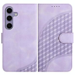 For Samsung Galaxy S25 5G YX0060 Elephant Head Embossed Phone Leather Case with Lanyard(Light Purple)
