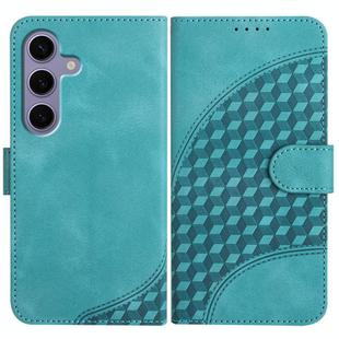 For Samsung Galaxy S25 5G YX0060 Elephant Head Embossed Phone Leather Case with Lanyard(Light Blue)
