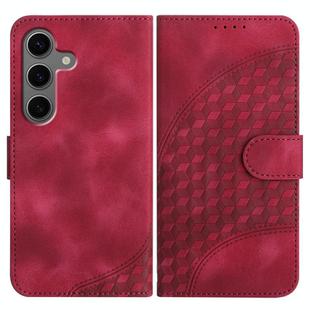 For Samsung Galaxy S25+ 5G YX0060 Elephant Head Embossed Phone Leather Case with Lanyard(Rose Red)