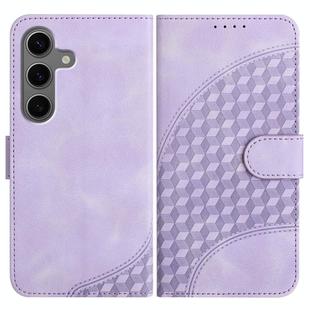 For Samsung Galaxy S25+ 5G YX0060 Elephant Head Embossed Phone Leather Case with Lanyard(Light Purple)