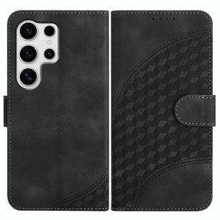 For Samsung Galaxy S25 Ultra 5G YX0060 Elephant Head Embossed Phone Leather Case with Lanyard(Black)