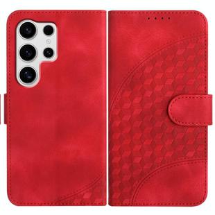 For Samsung Galaxy S25 Ultra 5G YX0060 Elephant Head Embossed Phone Leather Case with Lanyard(Red)
