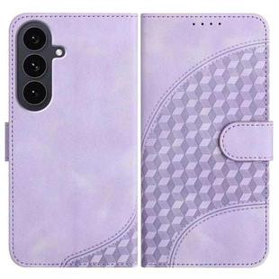 For Samsung Galaxy S25 FE 5G Elephant Head Embossed Phone Leather Case with Lanyard(Light Purple)